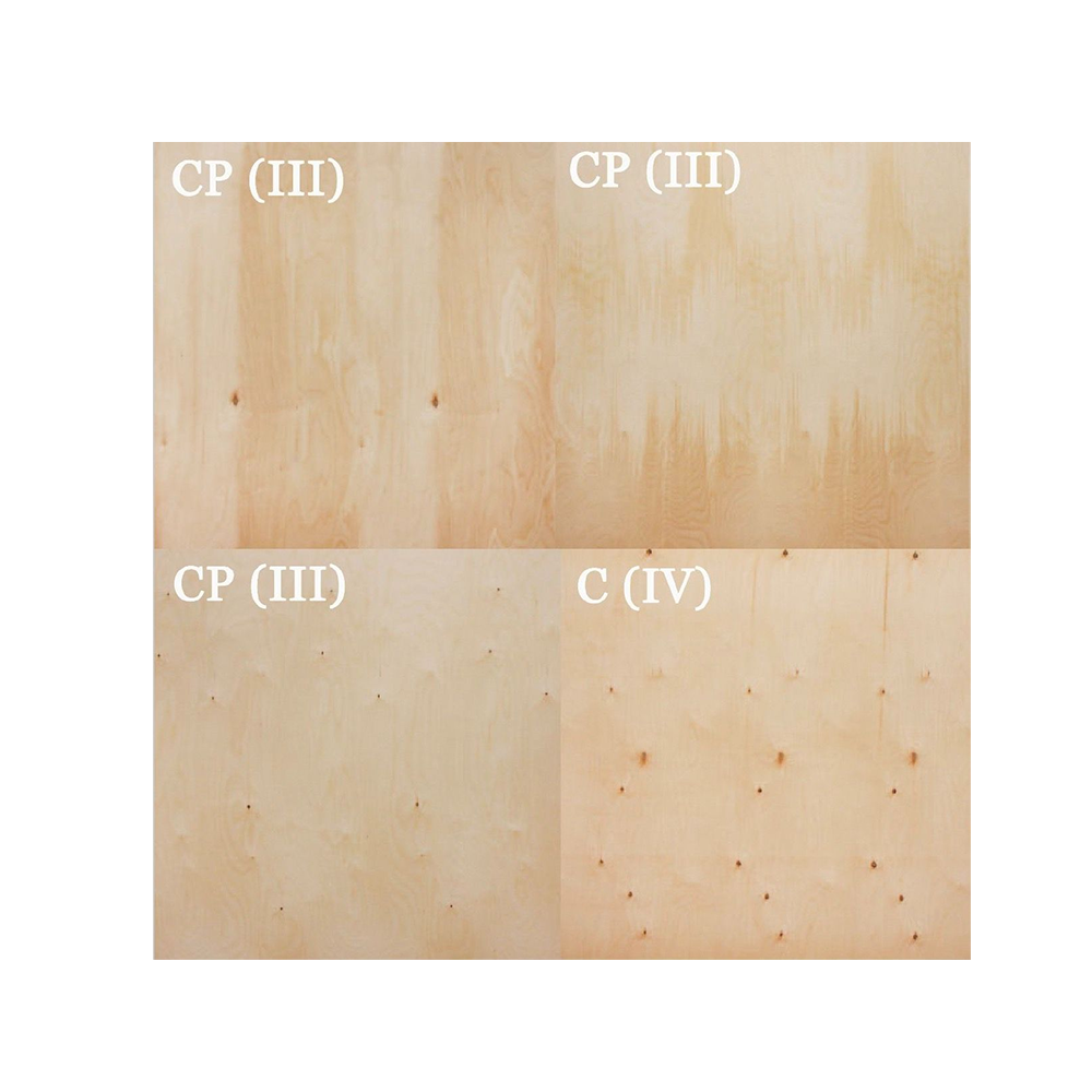 Lågkvalitets björkplywood (CP/CP, CP/C, C/C)